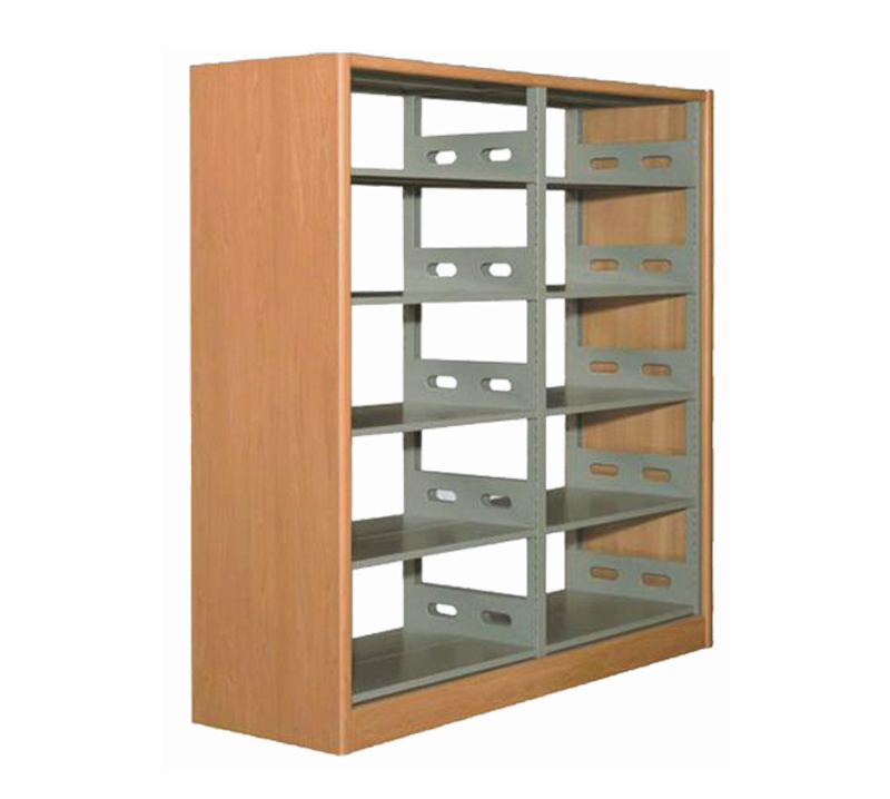 木護板雙列雙面書架